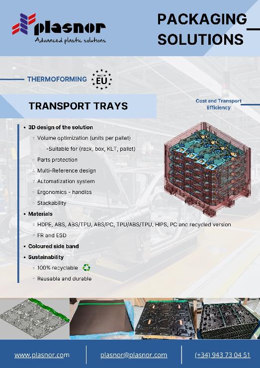 Bandejas de transporte para componentes de automoción